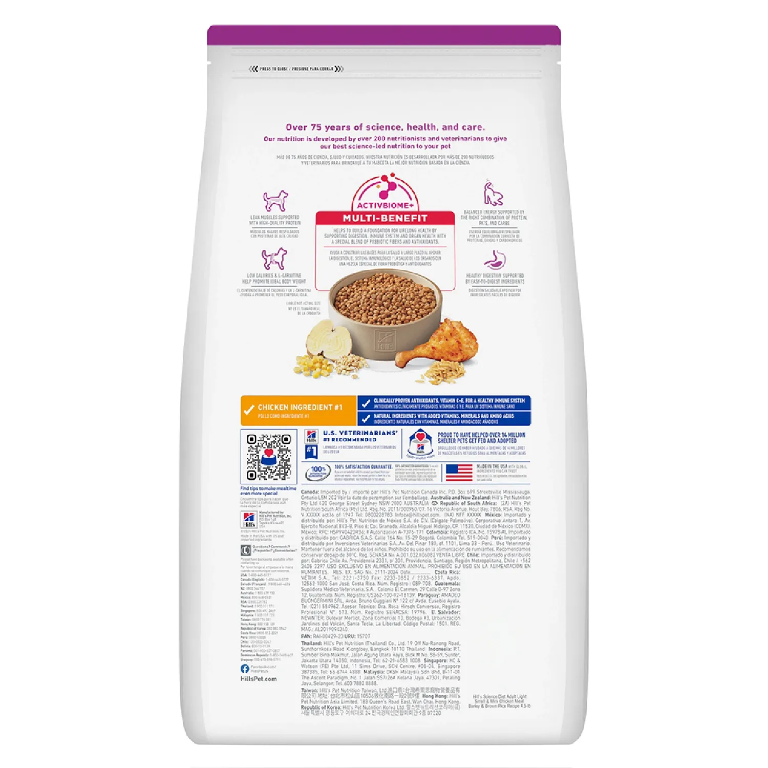 Ração Hill's Science Diet Light com Baixas Calorias Cães Adultos Pequenos e Mini Sabor Frango